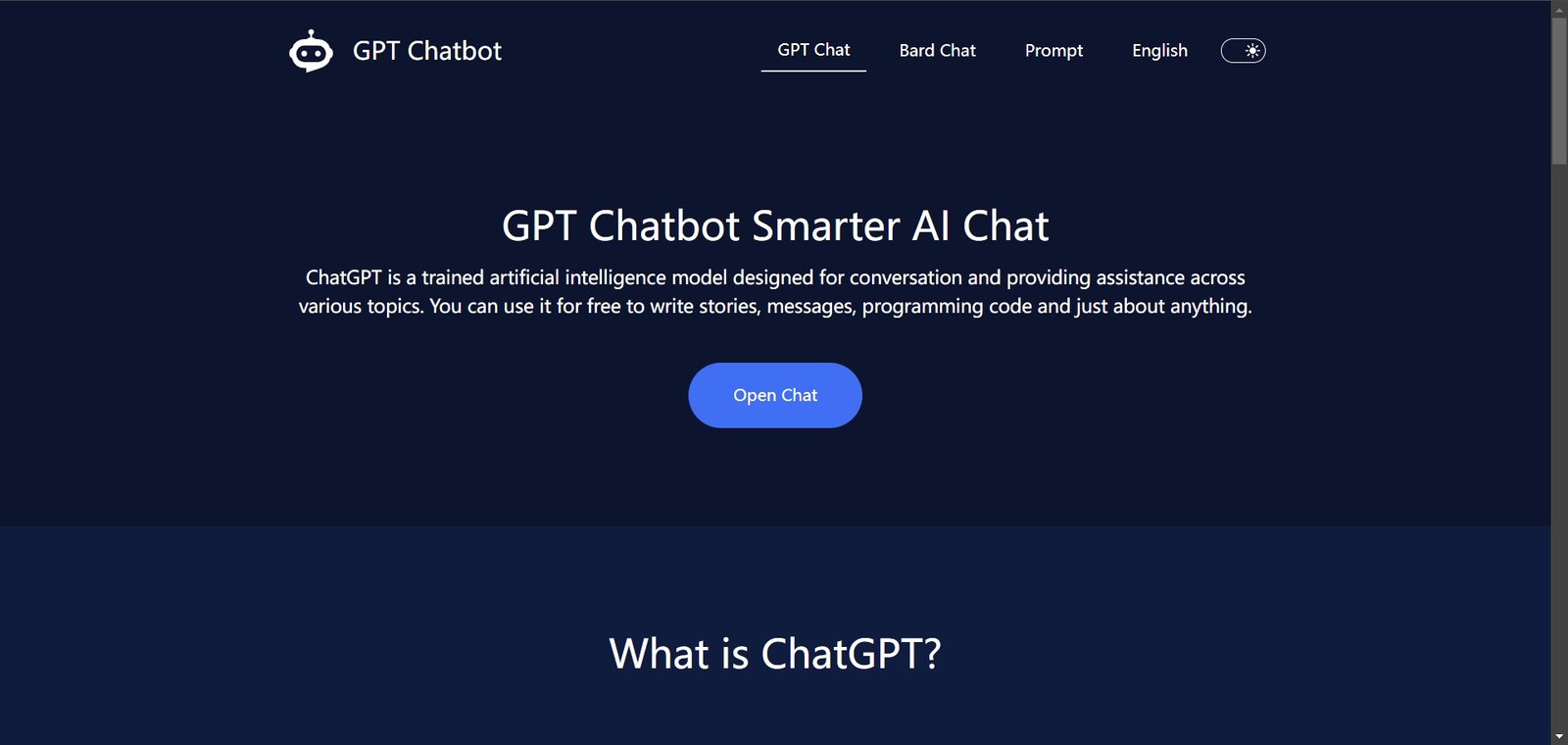 GPT Chatbot screenshot