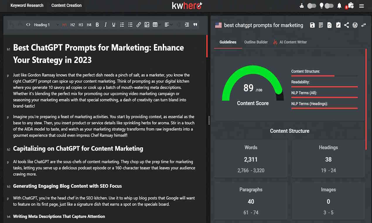 KWHero AI screenshot