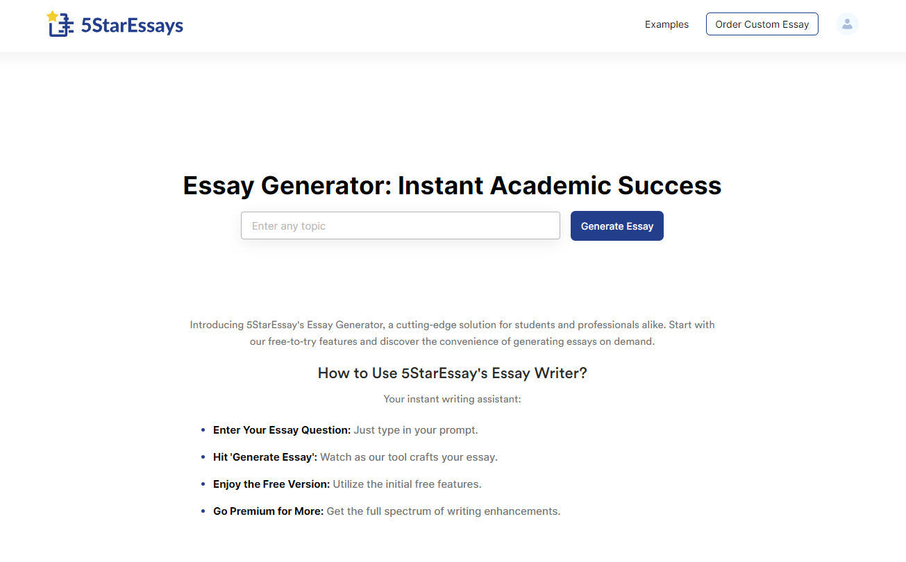 5StarEssays AI Essay Writer screenshot