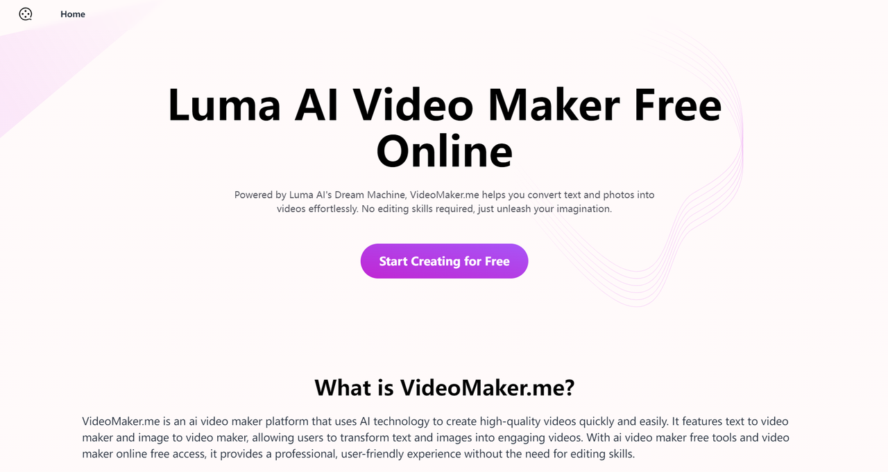 Video Maker Free Online Powered by Luma AI screenshot