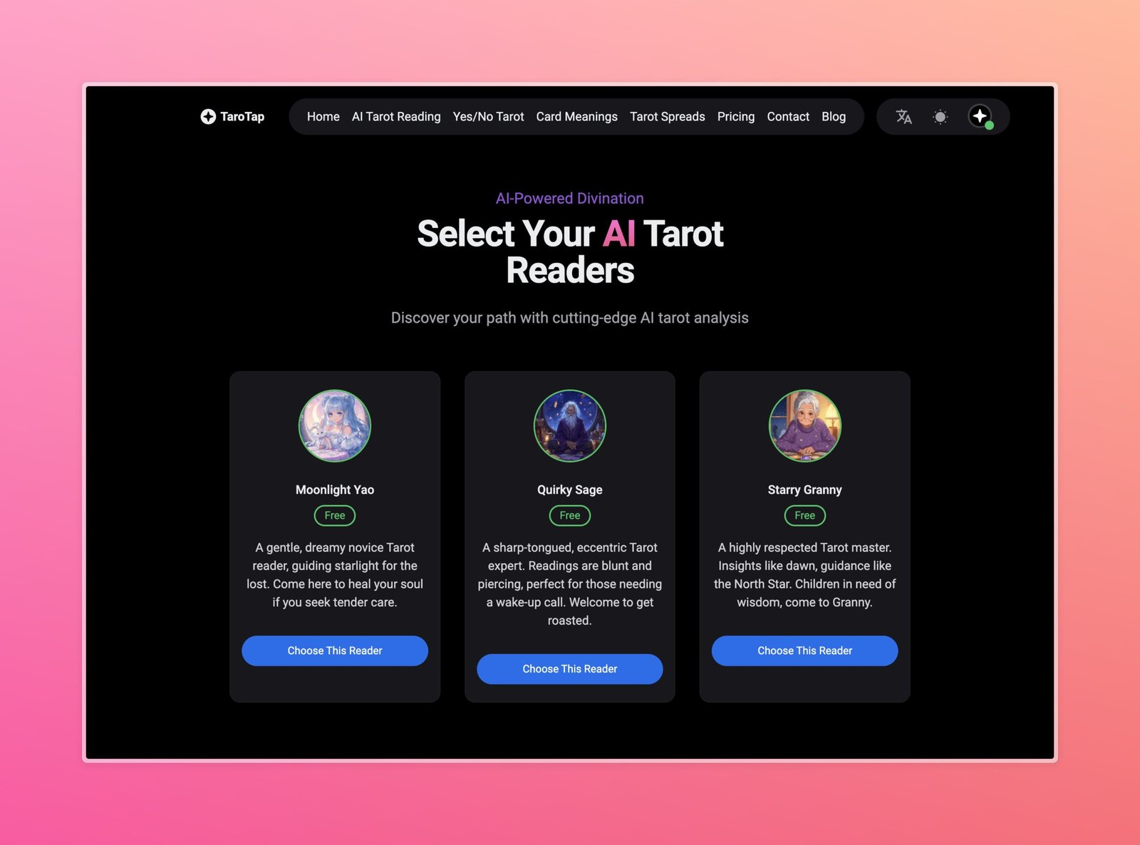 Tarotap screenshot