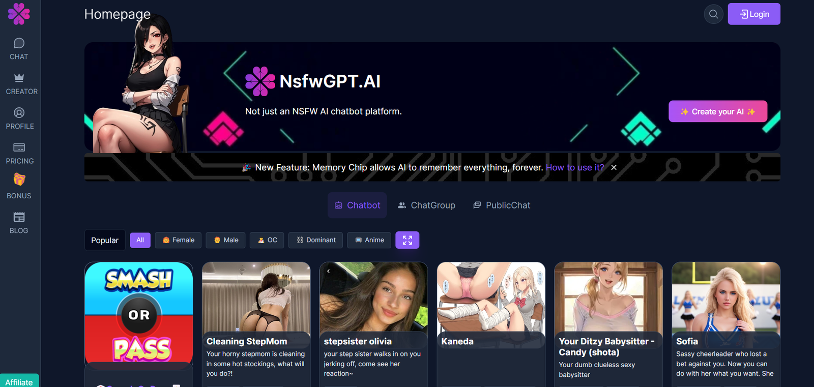 Nsfwgpt.ai screenshot