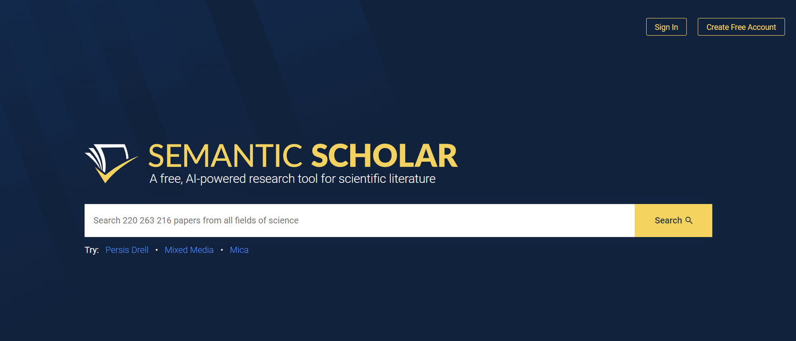 Semantic Scholar screenshot