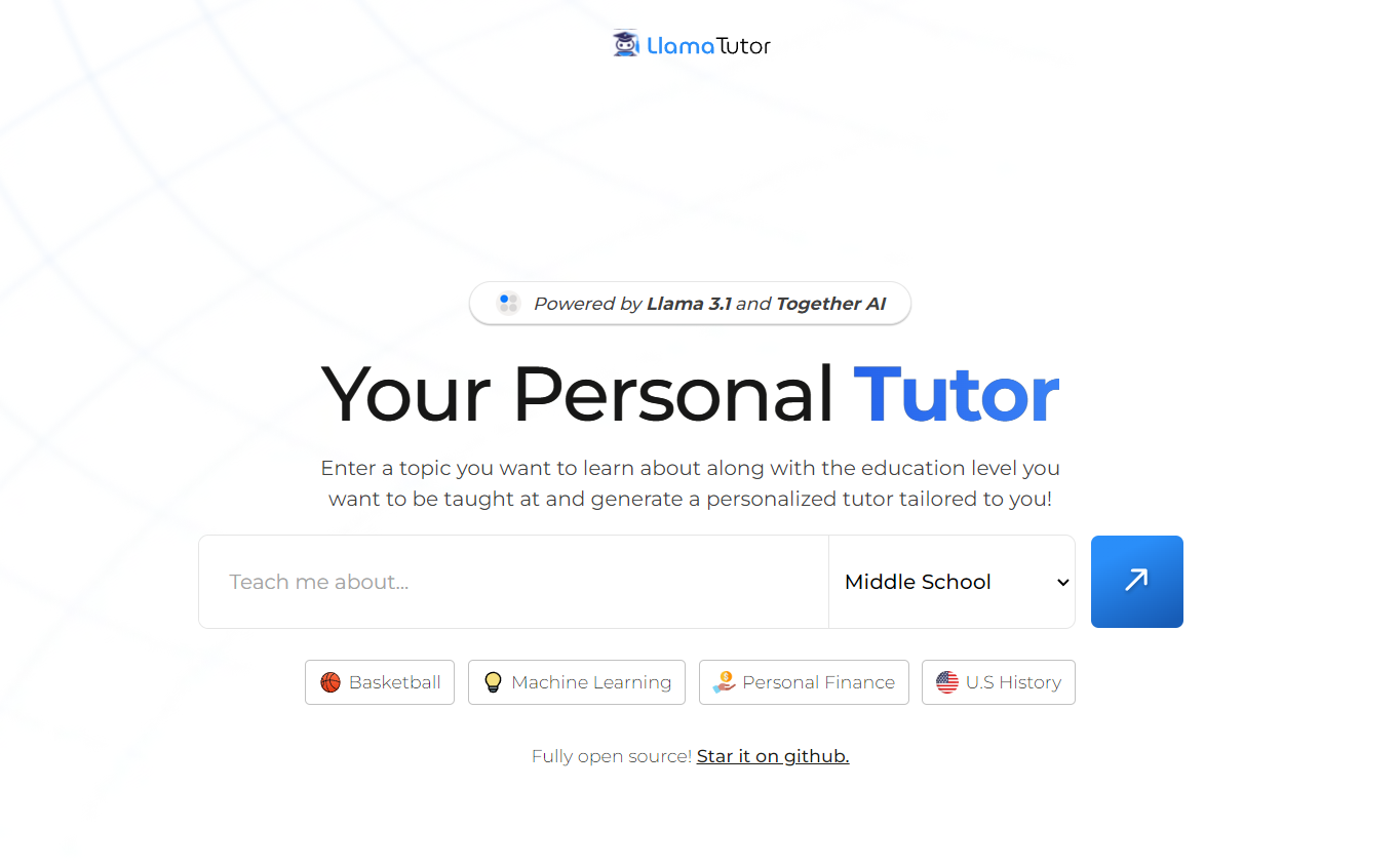 Llama Tutor screenshot