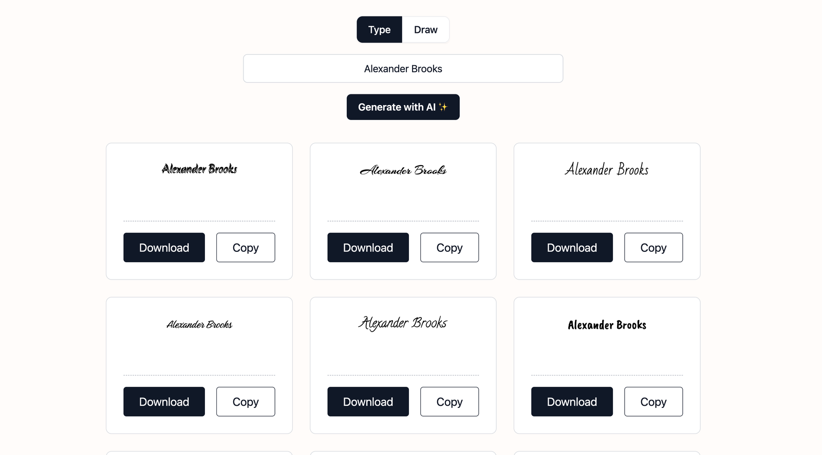 Free AI Signature Generator screenshot