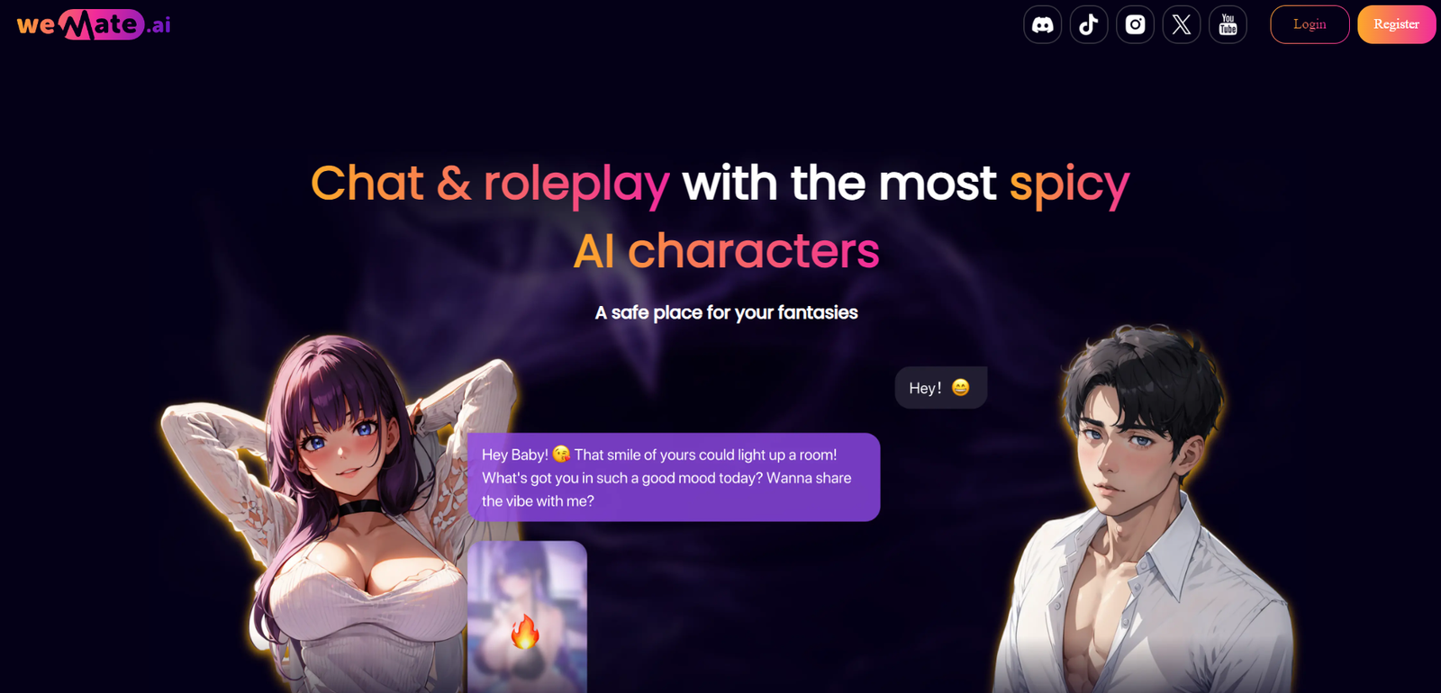 WeMate Spicy AI Roleplay Chat screenshot