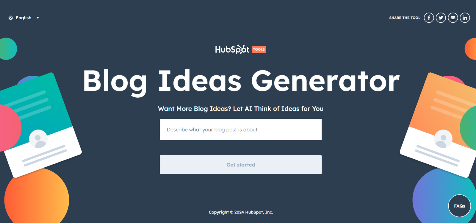 Blog Ideas Generator screenshot