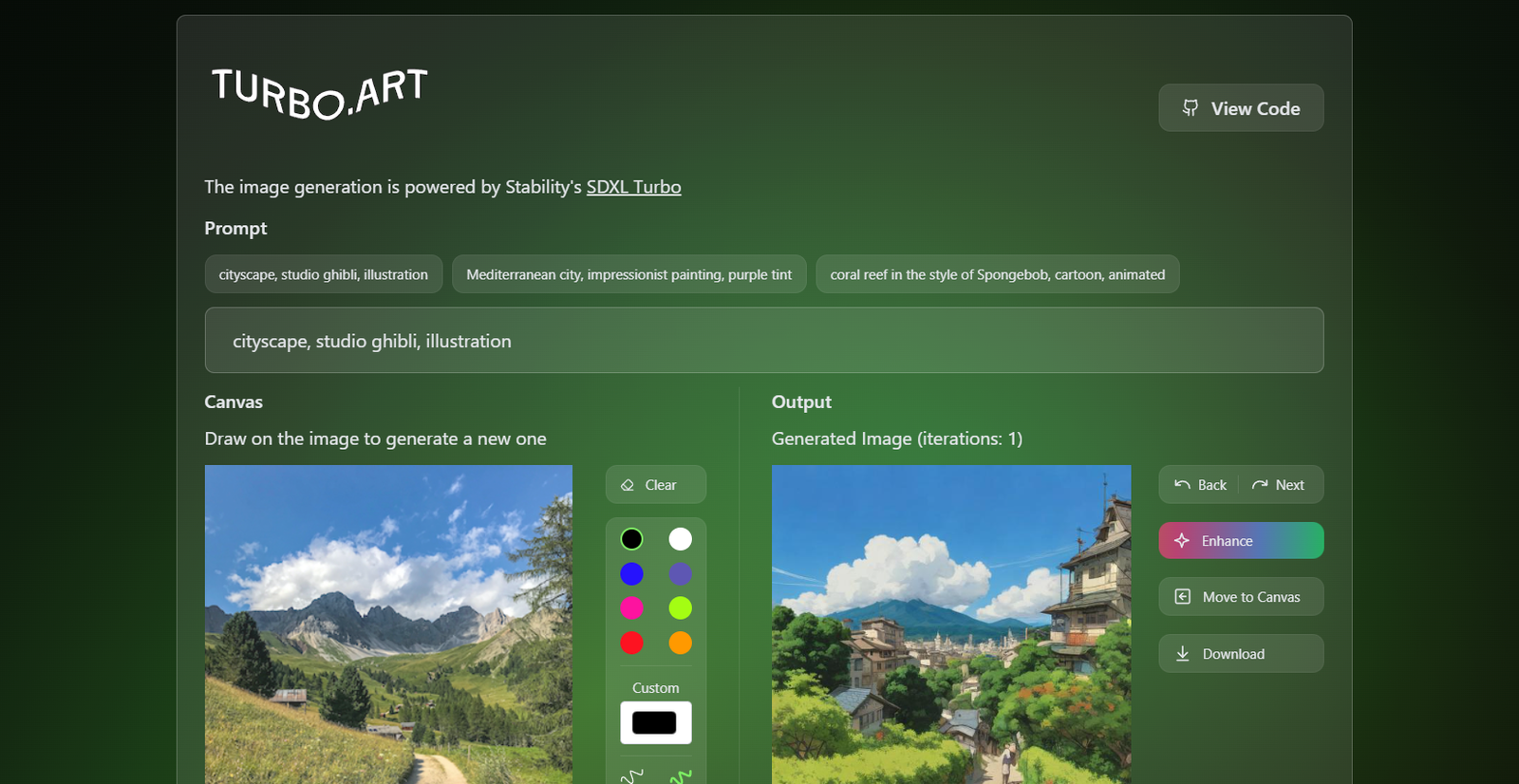 Turbo.art screenshot