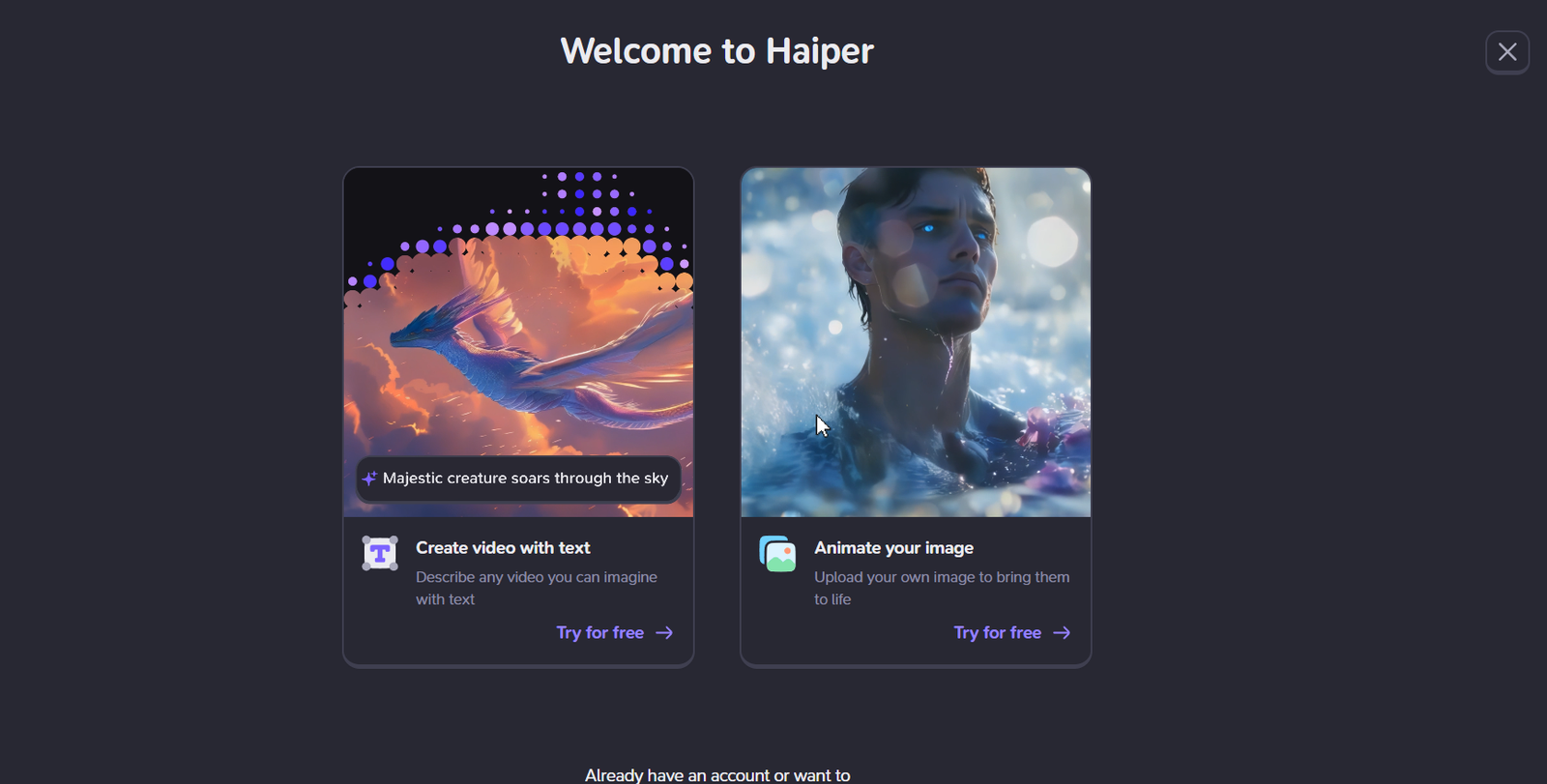 Haiper AI screenshot