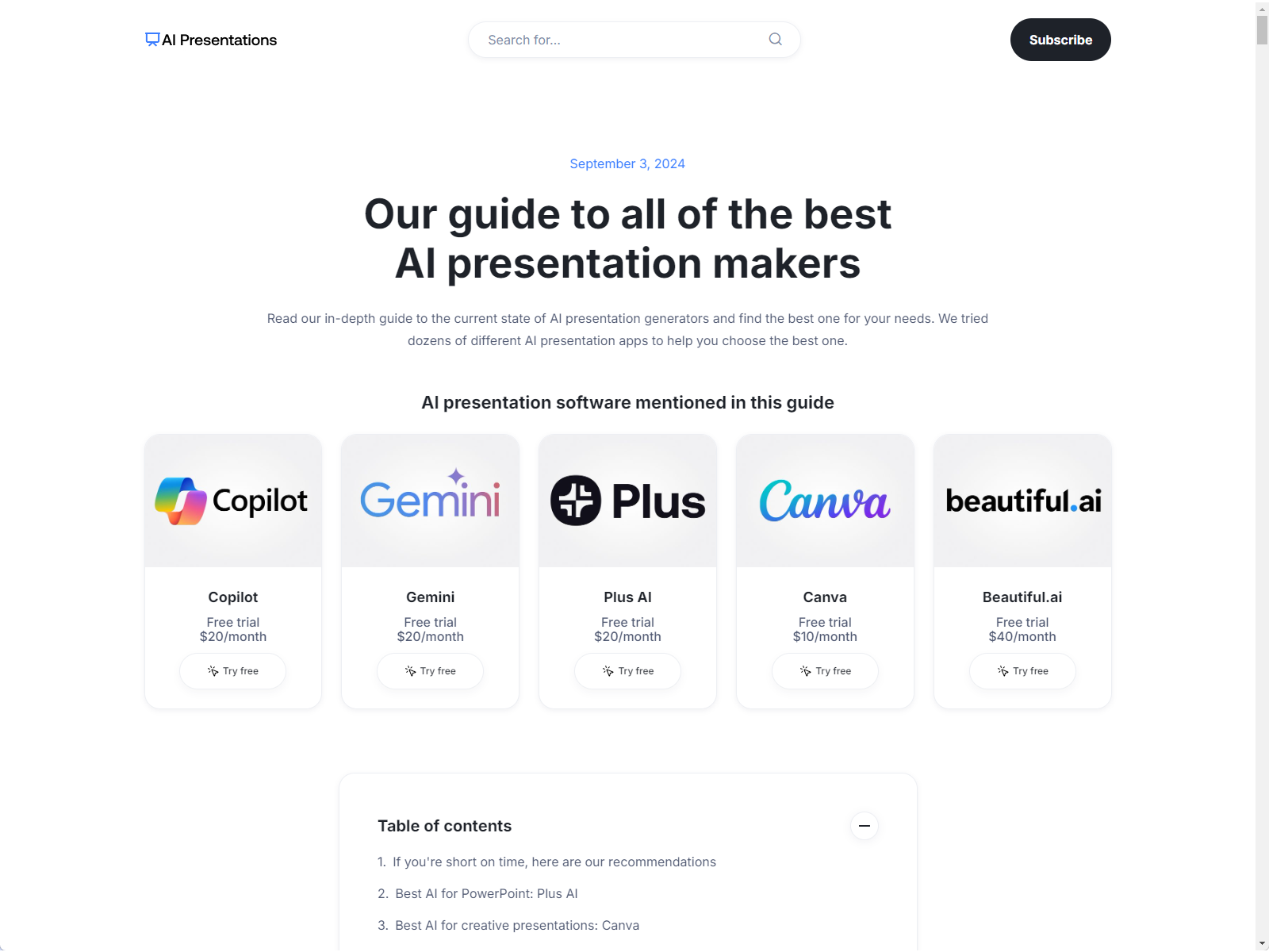 AI Presentation Makers screenshot