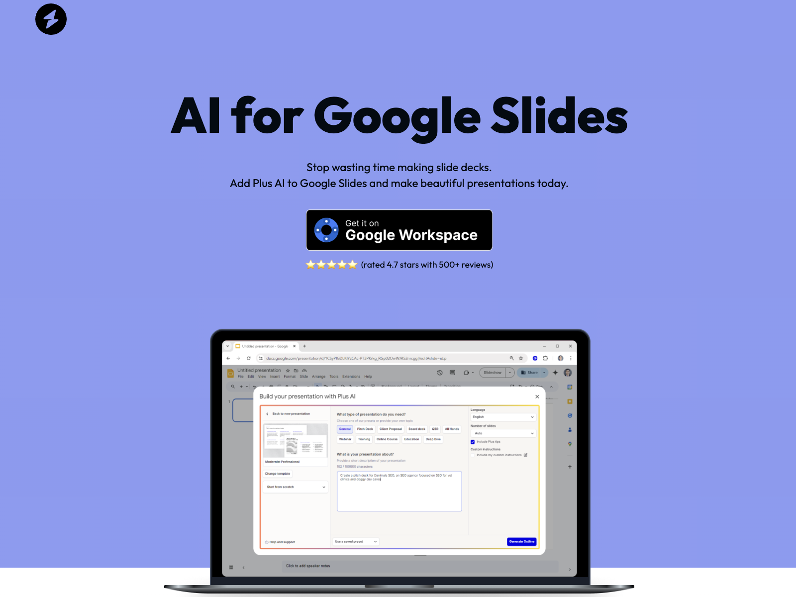 AI for Google Slides screenshot