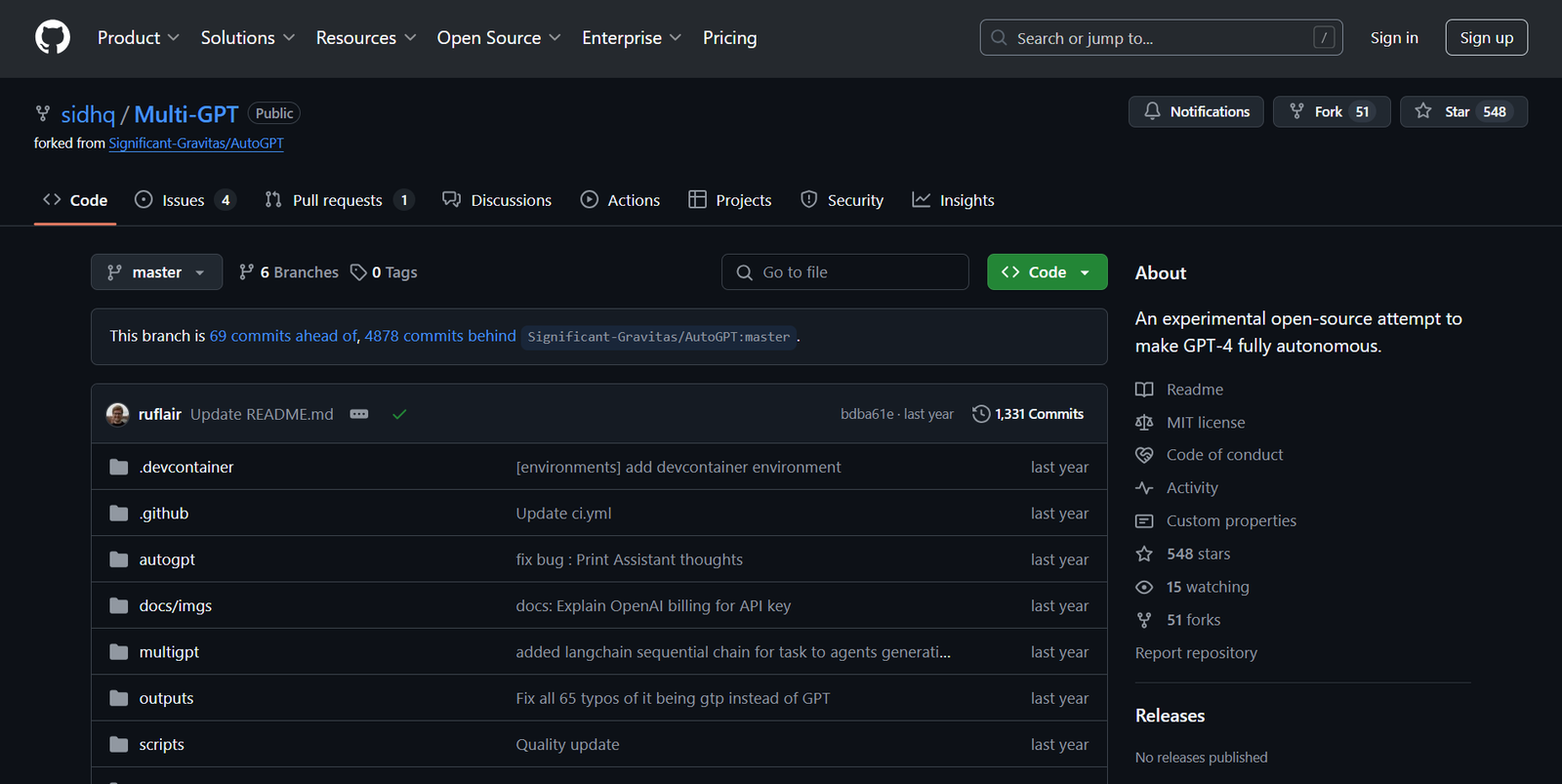 Multi-GPT ai screenshot