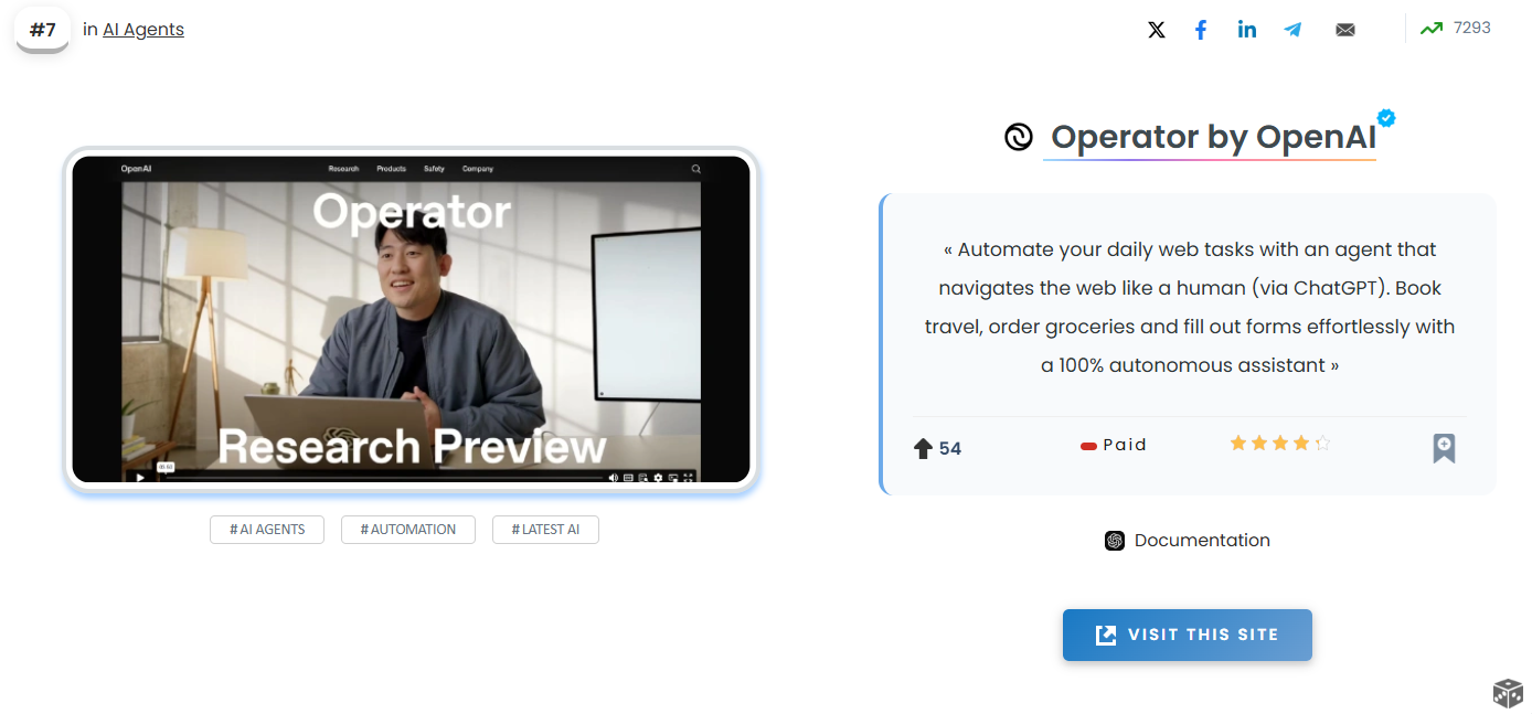 Operator by OpenAI screenshot