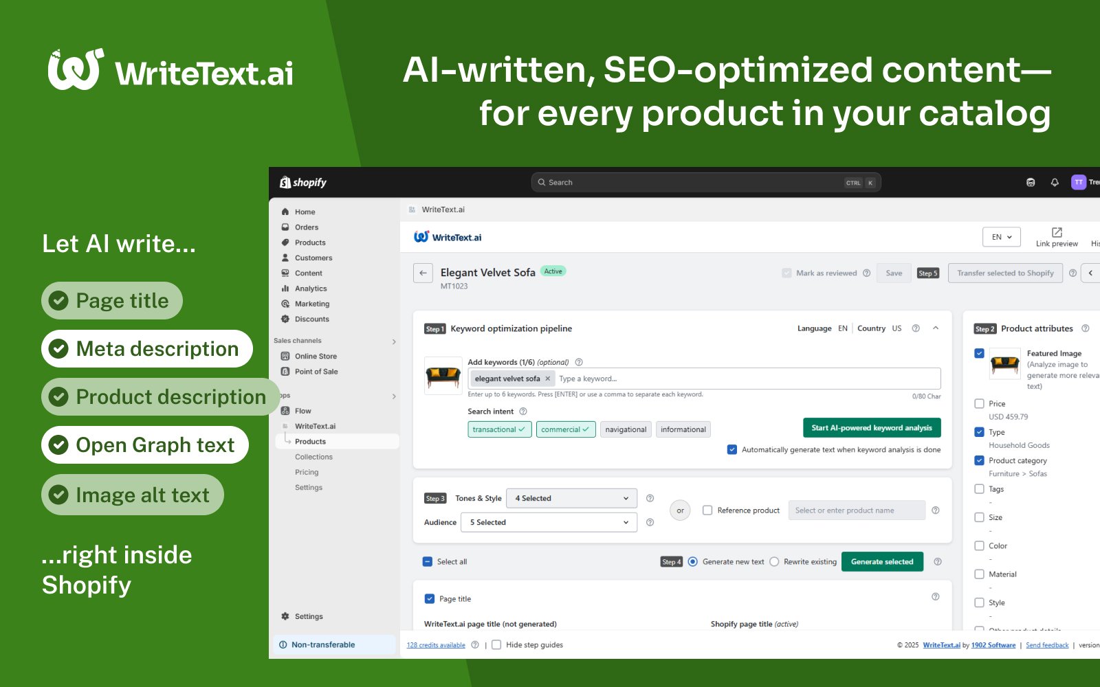WriteText.ai for Shopify screenshot