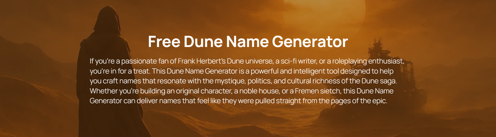 Dune Name Generator screenshot