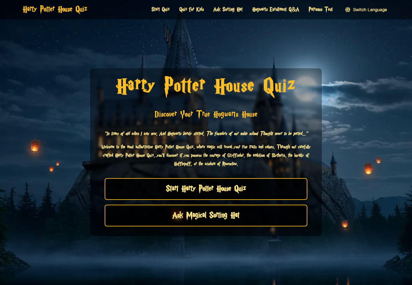 Harry Potter House Quiz screenshot