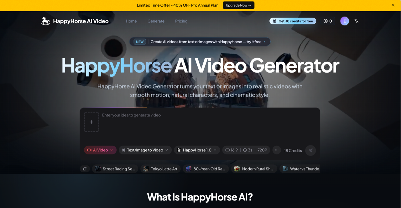 HappyHorse AI Video screenshot